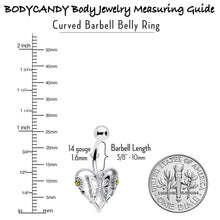 Load image into Gallery viewer, Clear Yellow CZ Gem Heart Flower Butterfly Belly Ring
