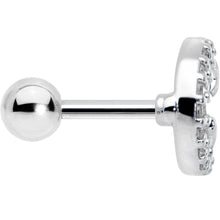 Load image into Gallery viewer, 16G 1/4 Clear CZ Gem Starry Crescent Moon Cartilage Tragus Earring
