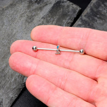 Load image into Gallery viewer, 14G Easter Bunny Red Blue Ears Industrial Barbell 38mm
