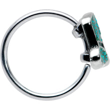 Load image into Gallery viewer, 20G 5/16 Glitter Top Hat Shamrock St Patricks Nose Hoop
