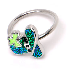 Load image into Gallery viewer, 20G 5/16 Glitter Top Hat Shamrock St Patricks Nose Hoop
