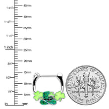 Load image into Gallery viewer, 16G 5/16 Glitter Top Hat Shamrock St Patricks Cartilage Clicker
