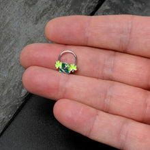 将图片加载到图库查看器，16G 3/8 Glitter Top Hat Shamrocks St Patricks Hinged Segment Ring

