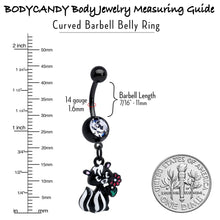 Load image into Gallery viewer, Clear Gem Black Funky Skunk Dangle Belly Ring

