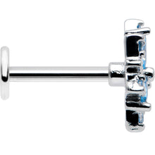 Load image into Gallery viewer, 16G 5/16 Blue CZ Gem Snowflake Blues Labret Monroe Tragus
