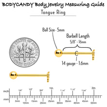 Load image into Gallery viewer, Clear Gem Gold Tone Flying Dragonfly Barbell Tongue Ring
