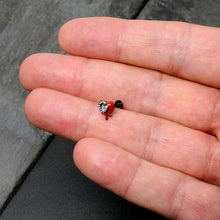 Load image into Gallery viewer, 16G 5/16 Clear Gem Black Bleeding Heart Labret Monroe Tragus
