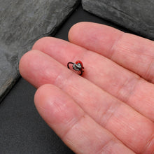 Load image into Gallery viewer, 20G 5/16 Clear Gem Black Bleeding Heart Nose Hoop
