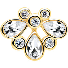 Load image into Gallery viewer, 16G 1/4 Clear Gem Golden Crown Deluxe Cartilage Tragus Earring
