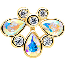 Load image into Gallery viewer, 16G 1/4 Aurora Gem Golden Crown Deluxe Labret
