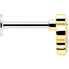 Load image into Gallery viewer, 16G 1/4 Aurora Gem Golden Crown Deluxe Labret

