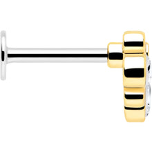 Load image into Gallery viewer, 16G 1/4 Clear Gem Golden Crown Deluxe Labret
