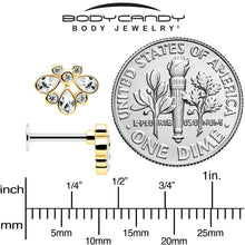 Load image into Gallery viewer, 16G 1/4 Clear Gem Golden Crown Deluxe Labret
