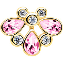 将图片加载到图库查看器，20G 1/4 Pink Gem Golden Crown Deluxe Nose Bone
