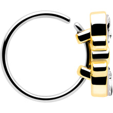 Load image into Gallery viewer, 20G 5/16 Clear Gem Golden Crown Deluxe Nose Hoop
