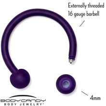 Load image into Gallery viewer, 16G 3/8 Dark Purple Matte Horseshoe Circular Barbell
