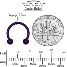 Load image into Gallery viewer, 16G 3/8 Dark Purple Matte Horseshoe Circular Barbell
