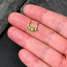 Load image into Gallery viewer, 16G 5/16 Clear Gem Gold Tone Lucky Shamrock Cartilage Clicker
