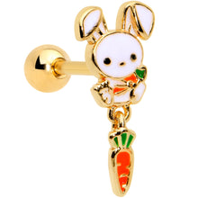 Load image into Gallery viewer, 16G 1/4 Gold Hue Cutie Easter Bunny Dangle Cartilage Tragus Earring
