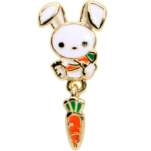 Load image into Gallery viewer, 16G 1/4 Gold Hue Cutie Easter Bunny Dangle Cartilage Tragus Earring
