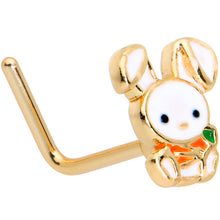 Load image into Gallery viewer, 20G 7mm Gold Tone Cutie Easter Bunny L Shape Nose Ring
