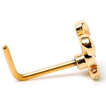 Load image into Gallery viewer, 20G 7mm Gold Tone Cutie Easter Bunny L Shape Nose Ring
