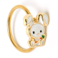 Load image into Gallery viewer, 20G 5/16 Gold Tone Cutie Easter Bunny Nose Hoop
