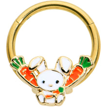 将图片加载到图库查看器，16G 3/8 Gold Tone Cutie Easter Bunny Hinged Segment Ring
