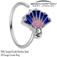 Load image into Gallery viewer, 20G 5/16 Clear CZ Gem Mesmerizing Ocean Sea Shell Magic Nose Hoop
