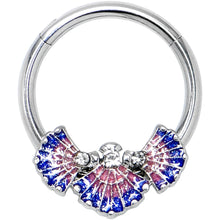 将图片加载到图库查看器，16G 3/8 Clear CZ Gem Mesmerizing Sea Shells Hinged Segment Ring
