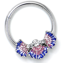 将图片加载到图库查看器，16G 3/8 Clear CZ Gem Mesmerizing Sea Shells Hinged Segment Ring
