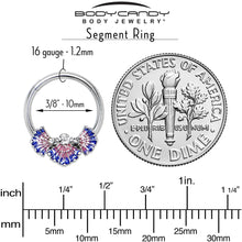 将图片加载到图库查看器，16G 3/8 Clear CZ Gem Mesmerizing Sea Shells Hinged Segment Ring

