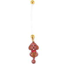 将图片加载到图库查看器，Brown Dog Red Bow Dangle PTFE Pregnancy Belly Ring
