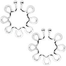 Load image into Gallery viewer, Trippy Flower Clip On Fake Nipple Ring Set
