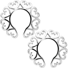 Load image into Gallery viewer, Filigree Hearts Clip On Fake Nipple Ring Set
