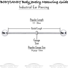 Load image into Gallery viewer, 14G Pink CZ Gem Moon Dangle Star Industrial Barbell 38mm
