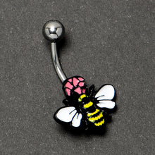 将图片加载到图库查看器，Busy Bee Flower Belly Ring
