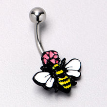 将图片加载到图库查看器，Busy Bee Flower Belly Ring
