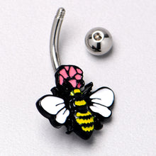 将图片加载到图库查看器，Busy Bee Flower Belly Ring
