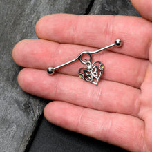Load image into Gallery viewer, 14G Yellow CZ Gem Heart Flower Butterfly Project Bar 38mm
