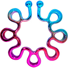 将图片加载到图库查看器，Rainbow Trippy Flower Clip On Fake Nipple Ring Set
