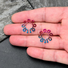 将图片加载到图库查看器，Rainbow Trippy Flower Clip On Fake Nipple Ring Set
