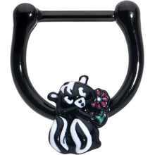 Load image into Gallery viewer, 16G 5/16 Black Funky Skunk Cartilage Clicker
