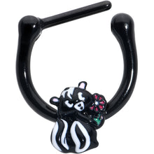 Load image into Gallery viewer, 16G 5/16 Black Funky Skunk Cartilage Clicker
