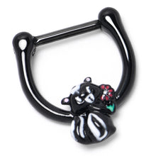 Load image into Gallery viewer, 16G 5/16 Black Funky Skunk Cartilage Clicker
