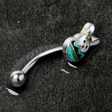 Load image into Gallery viewer, 16G 5/16 Easter Egg Bunny Curved Eyebrow Ring
