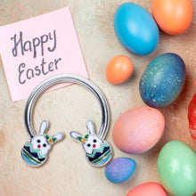 Load image into Gallery viewer, 16G 3/8 Easter Egg Bunny Horseshoe Circular Barbell
