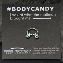 Load image into Gallery viewer, 16G 3/8 Easter Egg Bunny Horseshoe Circular Barbell

