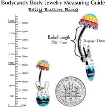 将图片加载到图库查看器，Easter Egg Bunny Double Mount Belly Ring

