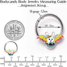 Load image into Gallery viewer, 16G 3/8 Easter Egg Bunny Hinged Segment Ring
